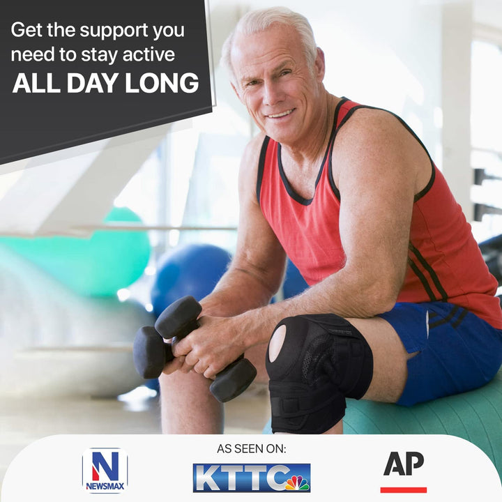 ELITE Knee Brace with Side Stabilizers & Patella Gel Pads for Maximum Knee Pain Support and fast recovery for men and women-Please Check How To Size Video (Pluto, XX-Large)