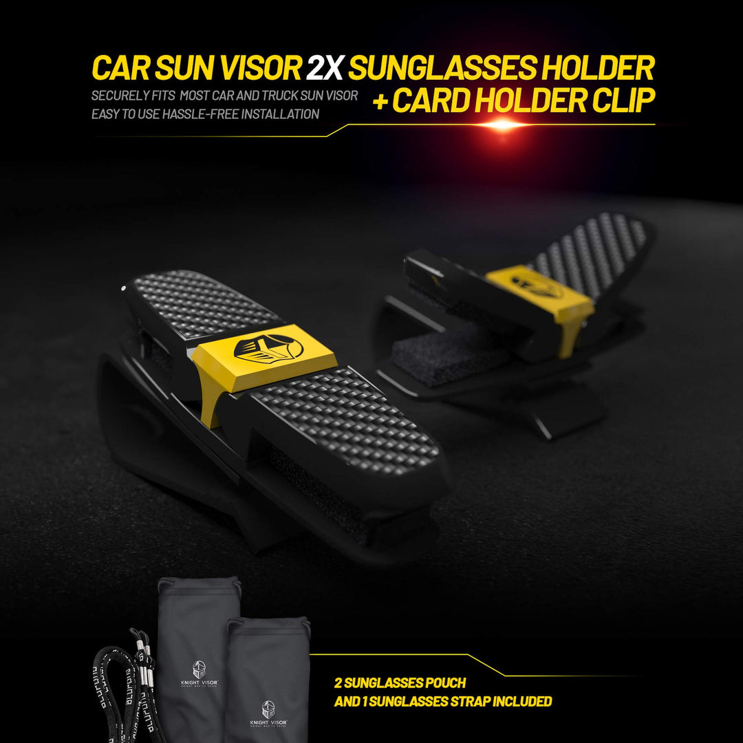 Sunglass Holder for Car Visor - Universal Sunglasses Clip Eyeglasses Mount Double Ends Glasses/Ticket/Card Organizer
