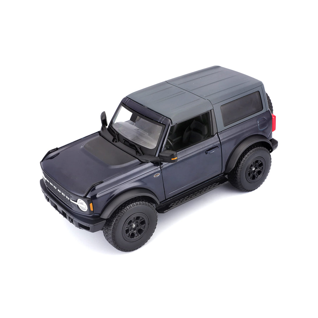 2021 Ford Bronco Wildtrak Dark Blue Metallic with Dark Gray Top Special Edition 1/18 Diecast Model Car