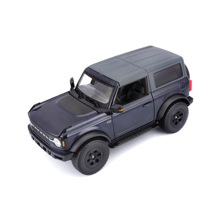 2021 Ford Bronco Wildtrak Dark Blue Metallic with Dark Gray Top Special Edition 1/18 Diecast Model Car