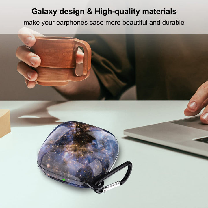 V.R.Hope Case Compatible with Powerbeats Pro Case Cover, Upgraded Anti-Lost & Shockproof Protective Case with Carabiner for Beats Powerbeats Pro (Galaxy Black)