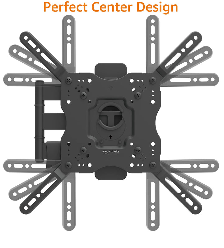 Full Motion Articulating TV Monitor Wall Mount for 26 to 55 TVs and Flat Panels up to 80 Lbs, Black