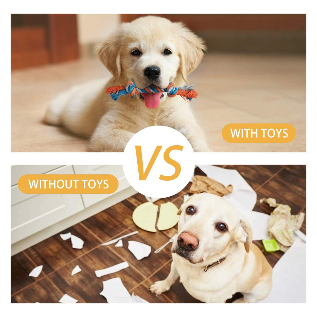 7 Pack Small Dog Toys, Puppy Teething Toys, Durable Ropes Chew Toys, Cute Calf Squeaky Dog Toys, Non-Toxic and Safe