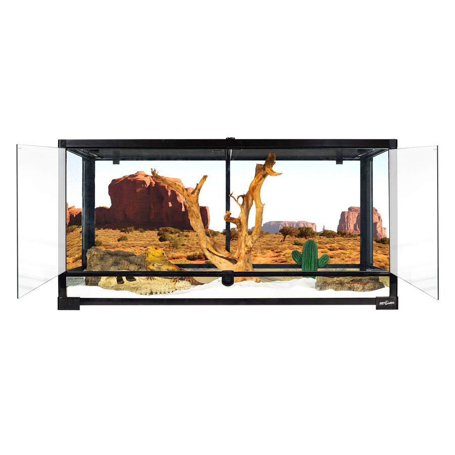 50 Gallon Reptile Glass Terrarium Tank Double Hinge Door with Screen Ventilation Large Reptile Terrarium 36 x 18 x 18(Knock-Down)