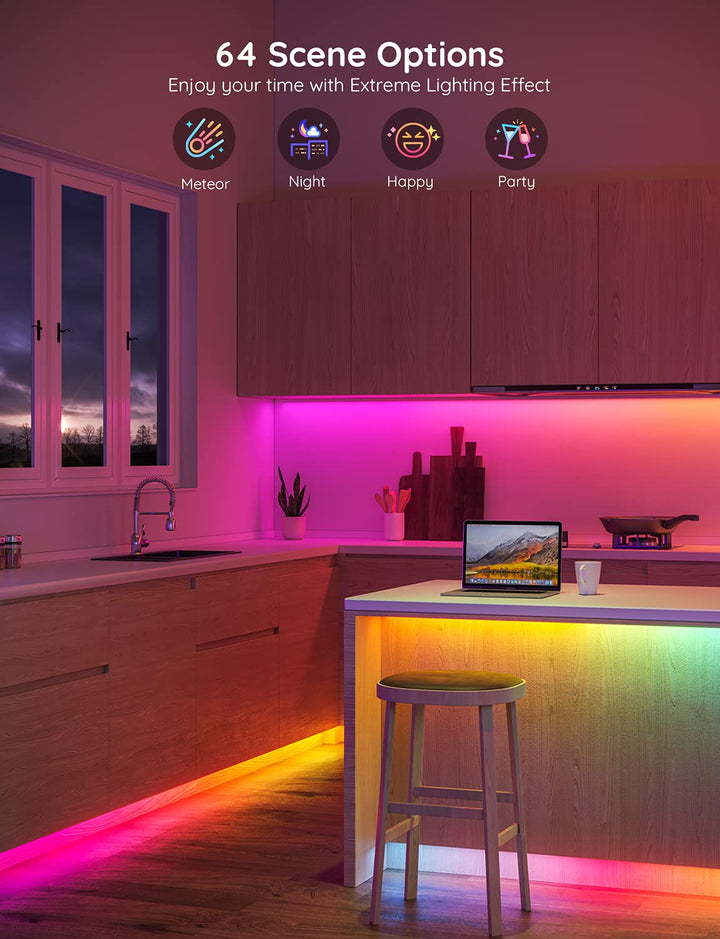 LED Strip Lights RGBIC, 16.4ft Bluetooth Color Changing LED Lights with Segmented App Control, Smart LED Strip Color Picking, Music Sync LED Lights for Bedroom, Living Room, Party