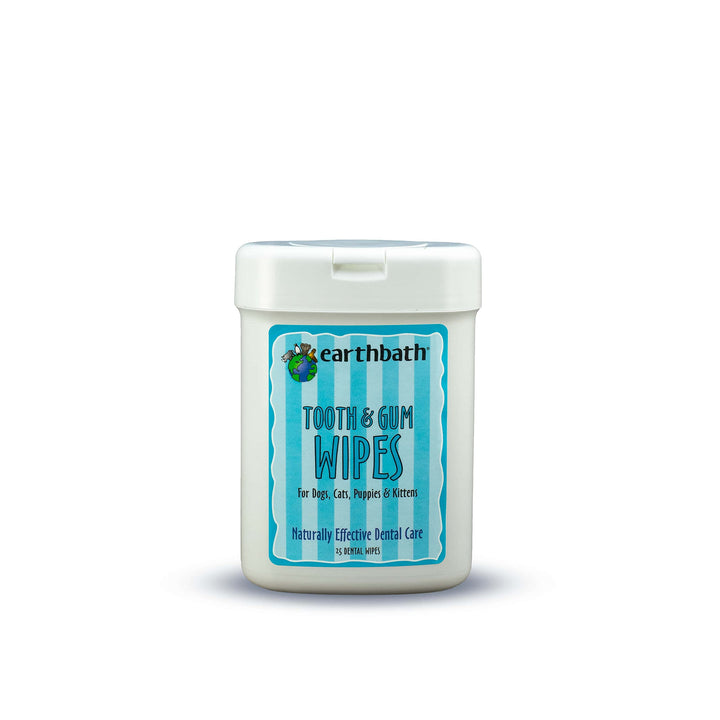 EARTHBATH 026362 25 Count Tooth and Gum Wipes for Dogs, Cats, Puppies and Kittens