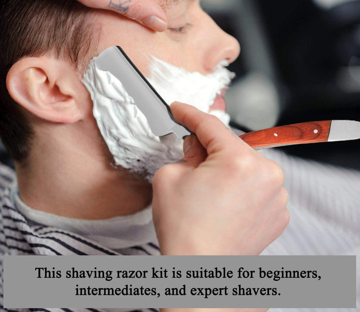 Straight Razor Barber Razor Straight Edge Razor navaja de barbero Straight Razor Kit Professional Shaving Razor with Strop Shaving Brush Leather Strop