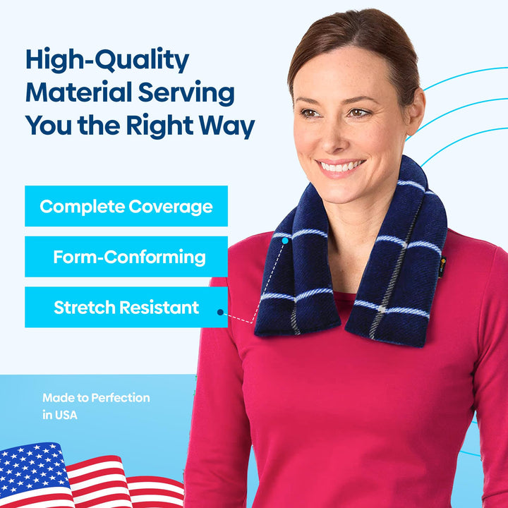 Microwave Heating Pad, Microwavable Moist Heated Neck and Shoulder Wrap, Versatile Weighted Beanbag Cold Pack or Warm Compress for Pain Relief, 26x5 Inches, Ocean Blue