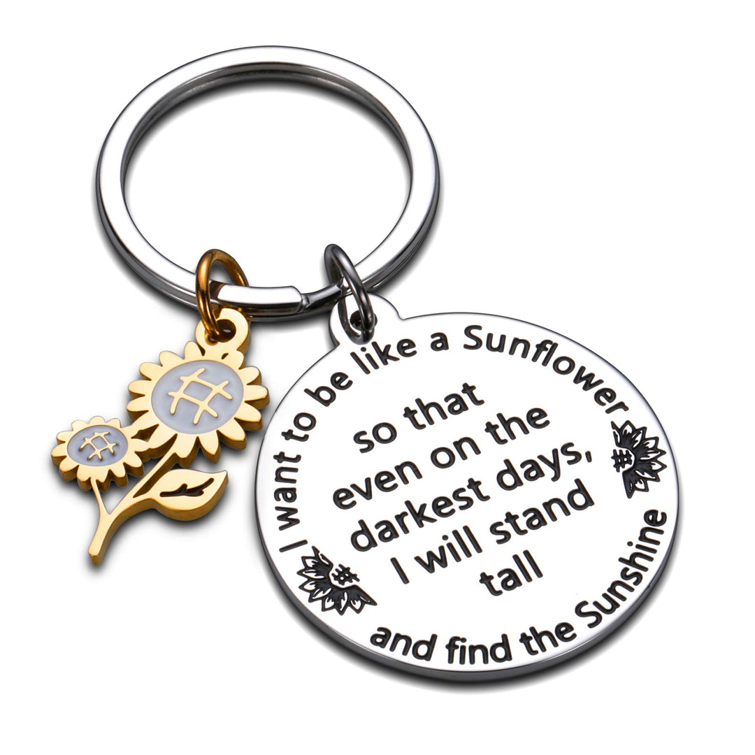 Sunflower Gifts for Women Sunflower Keychain Inspirational Bulk Gifts Birthday Christmas Sweet Graduation Floral Gifts for Adult Teen Girls Daughter Come of Age Friendship Present Stocking Stuffers
