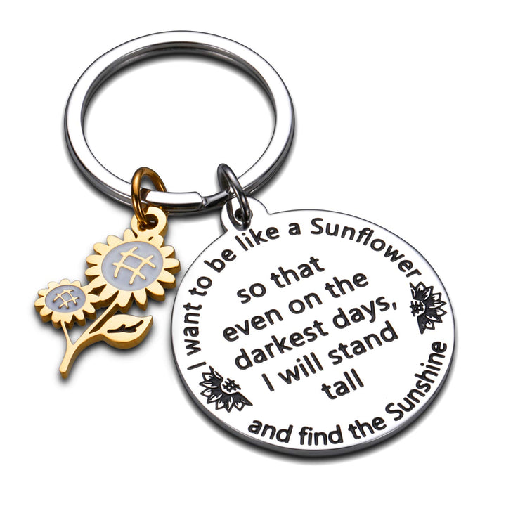 Sunflower Gifts for Women Sunflower Keychain Inspirational Bulk Gifts Birthday Christmas Sweet Graduation Floral Gifts for Adult Teen Girls Daughter Come of Age Friendship Present Stocking Stuffers