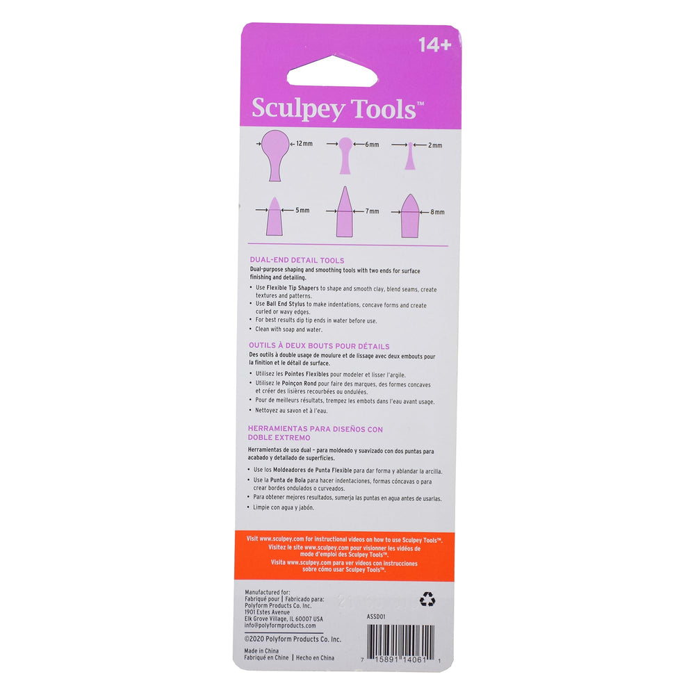 Tools Dual End Tools Set, clay tools, use with multiple types of clay - polymer oven-bake clay, air dry and non dry, Great for projects from jewelry, home décor and more!