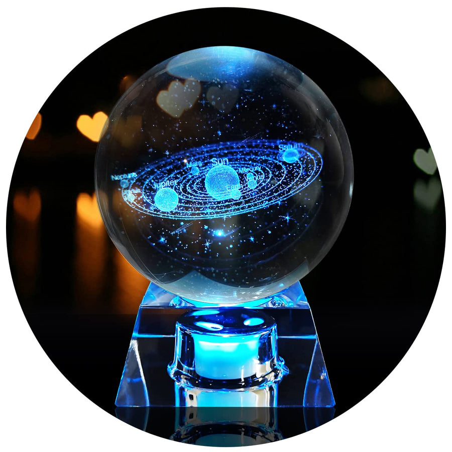 3D Dolphin Crystal Ball with LED Colourful Light Base, Gifts for Kids Her Girlfriend Wife Mom Women Dolphin Lovers, Birthday Presents Lamp Anniversary Home Decor Night Light