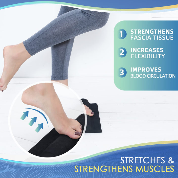 Plantar Fasciitis Relief Foot Stretcher Pad with Foot Roller, Fascia Stretcher Toe Stretcher for Heel Spurs Achilles Tendonitis Foot Drop Tight Calves