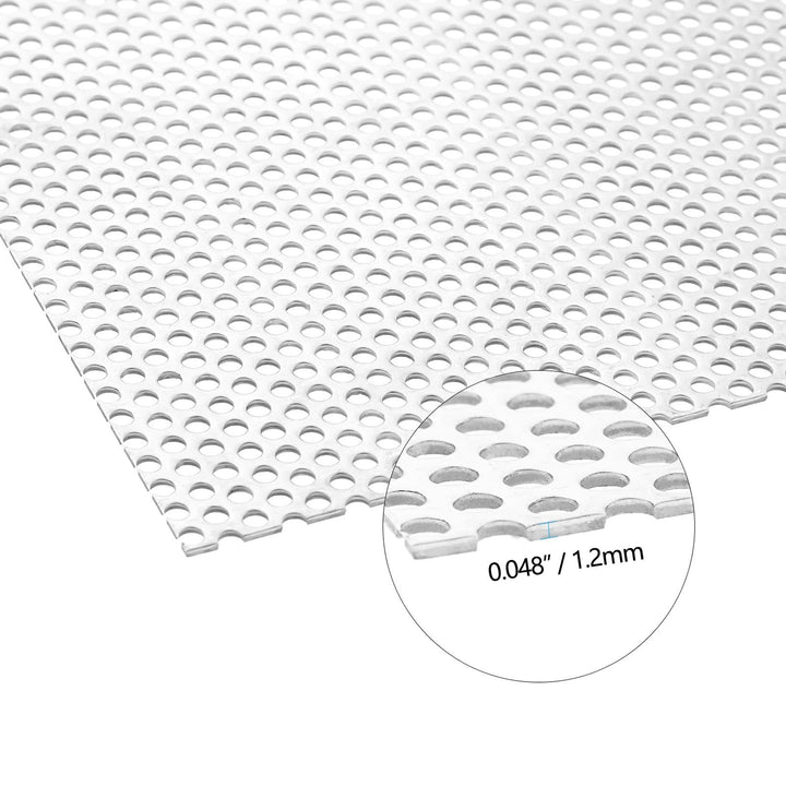 Perforated Metal Sheet - Perforated Stainless Steel Sheet, 11.8 x 11.8 Stainless Steel Preforated Sheet, 0.14 Hole, 0.048 Thickness