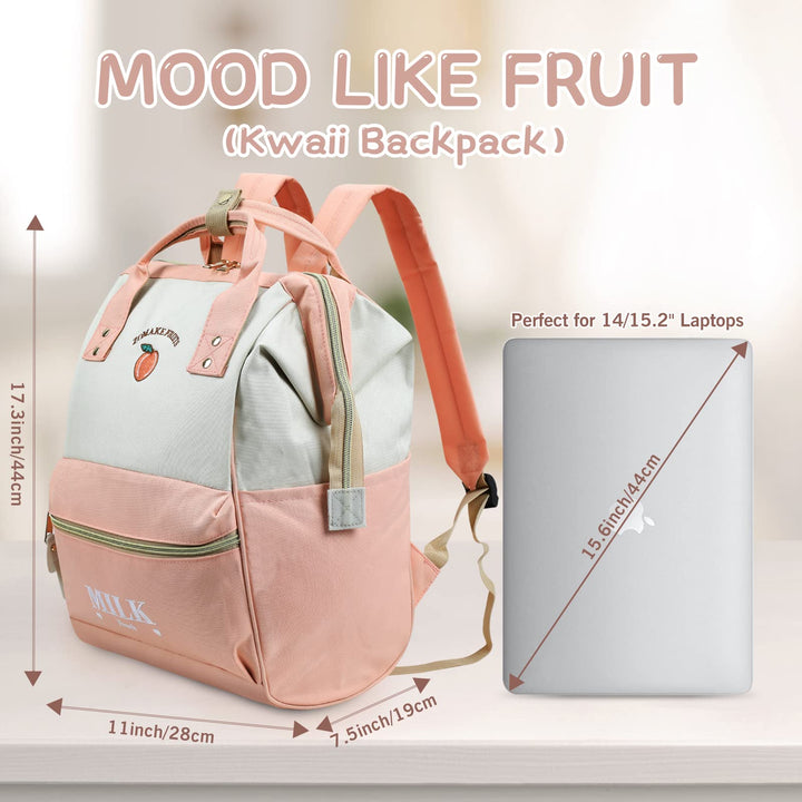15.6 Inch Travel Laptop Backpack for Women Men - Anti Theft Water Resistant Bag Daypack - Computer Bag Business Work Cute Backpacks(Peach)