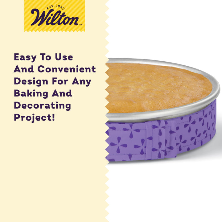 Bake-Even Cake Strips for Evenly Baked Cakes, 2-Piece Set, Purple, Fabric