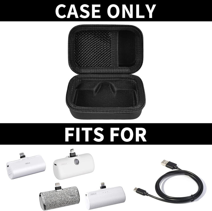 Carrying Case for iWALK Portable Charger Power Bank. Also for JEJILL/for Charmast/for LanLuk/for VEGER/for Swyop/for Feob/for Taegila/for Kuulaa and More Small Charging Battery Pack -Black Bag Only