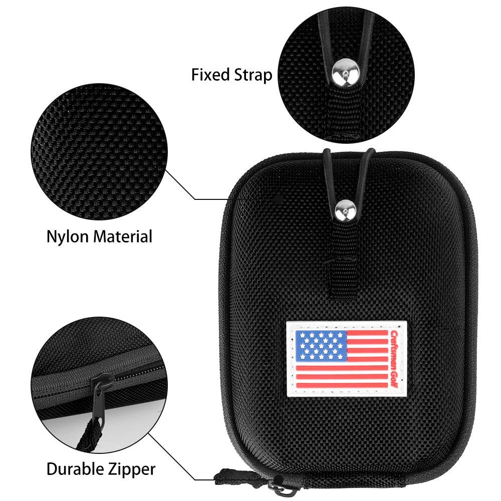 Rangefinder Case USA Flag Hard Shell for Tectectec Callaway, Universal Range Finder Carry Bag, Also for Customization with Your Name Stitched (Black)