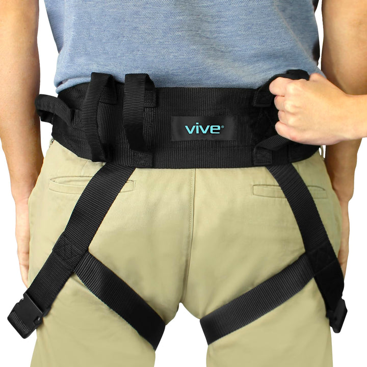 Transfer Belt with Leg Loops - Medical Nursing Safety Gait Assist Device - Bariatrics, Pediatric, Elderly, Occupational and Physical Therapy - Long Strap and Quick Release Metal Buckle - 52 Inch