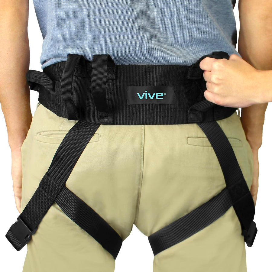 Transfer Belt with Leg Loops - Medical Nursing Safety Gait Assist Device - Bariatrics, Pediatric, Elderly, Occupational and Physical Therapy - Long Strap and Quick Release Metal Buckle - 52 Inch
