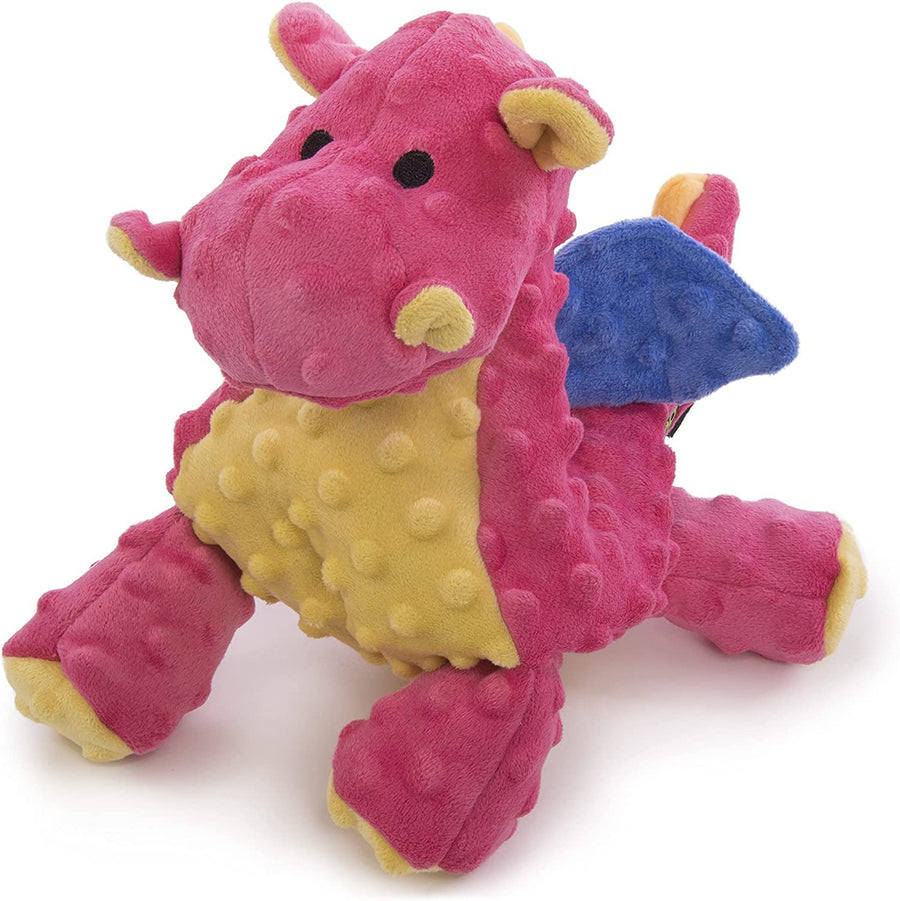 Bubble Plush Dragons Squeaky Dog Toy, Chew Guard Technology - Coral, Large