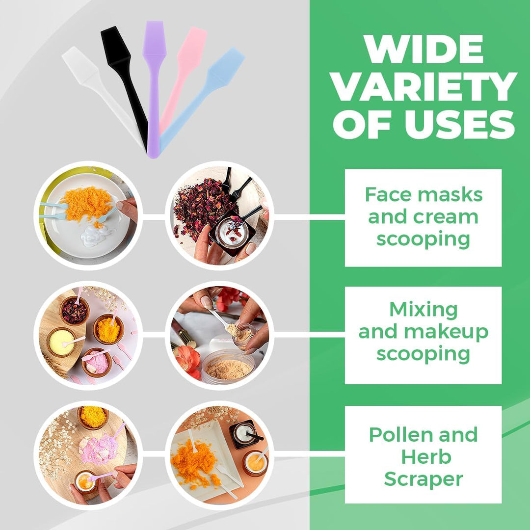 100 Pack 2.5 Inch Cosmetic Spatulas - Small Plastic Spatula for Cosmetics, Creams, & Crafts | Makeup Spatula or Multipurpose Mini Applicator for Mixing, Skincare, or Scraping Jars | White