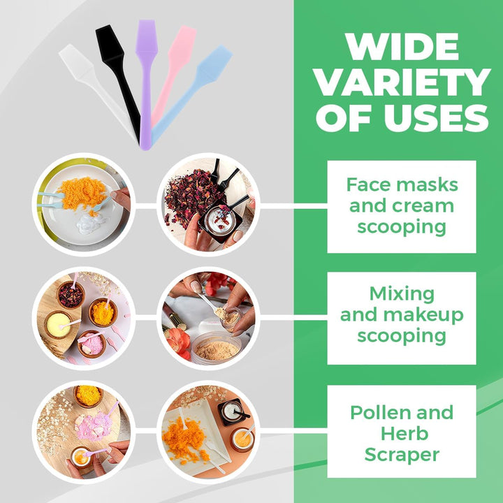 100 Pack 2.5 Inch Cosmetic Spatulas - Small Plastic Spatula for Cosmetics, Creams, & Crafts | Makeup Spatula or Multipurpose Mini Applicator for Mixing, Skincare, or Scraping Jars | White