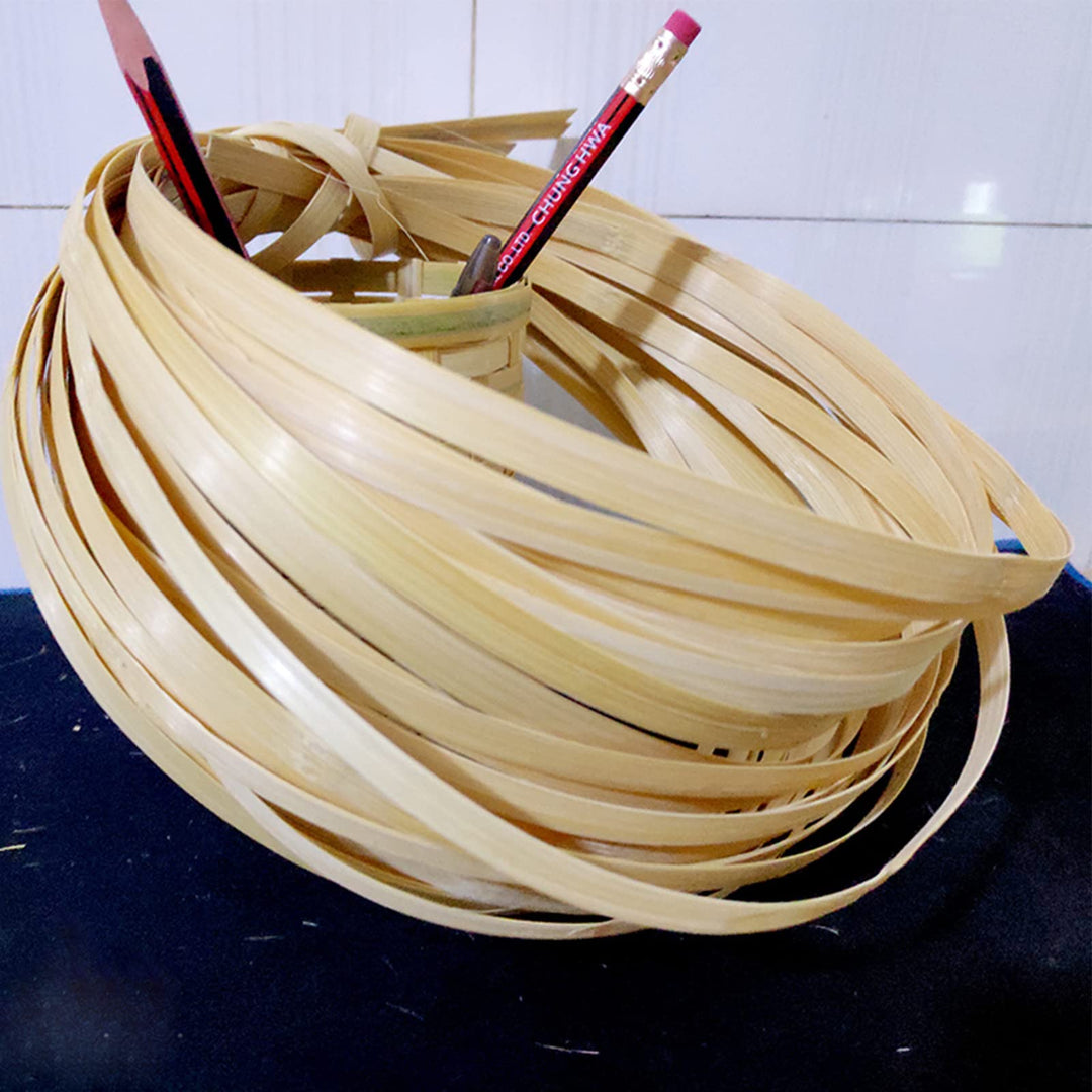 Bamboo Strips for Weaving (7pcs), 0.6 Inch Wide Strips for Craft 10 Feet Long Smooth Surface Flat Cane Webbing Basket Weaving Strips(7Pcs in a Bundle)
