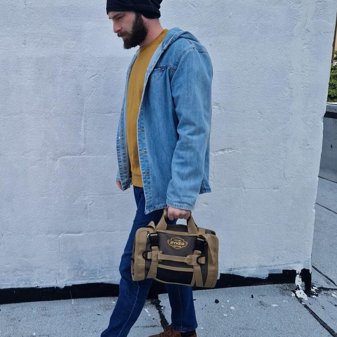 Tool Organizer Bag Tool Roll Up Bag w/Detachable Pockets. Gifts for Him Roll Up Tool Bag Organizer for Mechanic Tool Bag Small Car Portable Tool Bag Roll Up Tool Roll Bag Organizer