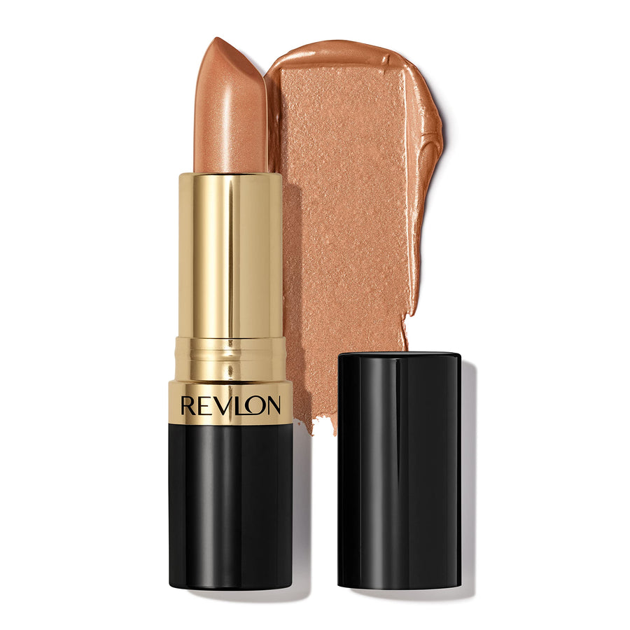 Revlon Super Lustrous Lipstick, High Impact Lipcolor with Moisturizing Creamy Formula, Infused with Vitamin E and Avocado Oil in Gold Pearl, Gold Goddess (041)