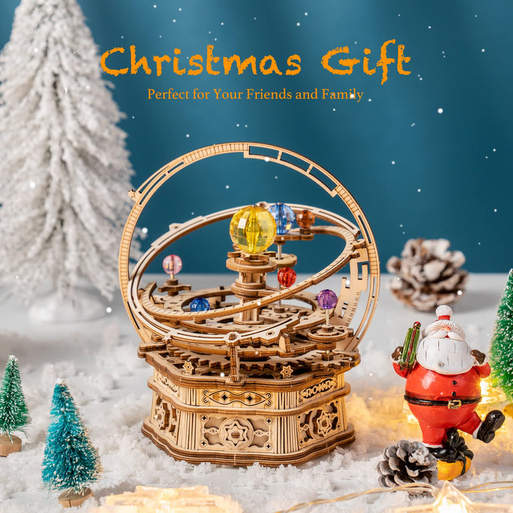 3D Wooden Puzzles for Adults Mechanical Music Box-Starry Night, DIY Rotating Music Box Model Building Kits for Teens, DIY Crafts/Hobbies/Gifts Desk Decor for Boys Ages 14+ (Starry Night)