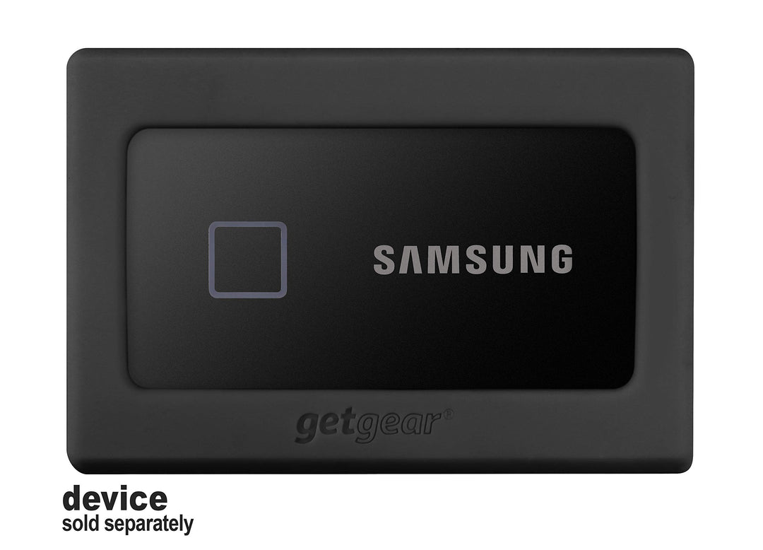 getgear Silicone Bumper for Samsung T7, T7 Touch Portable SSD - 1TB, 2TB, 500GB, USB 3.2, Strong-Shock Absorbing, Slip-Resistant- Black (Black)