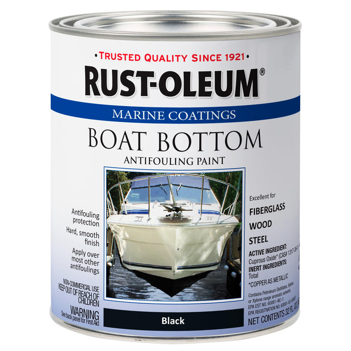 207012 Marine Flat Boat Bottom Antifouling Paint, 1-Quart, Black