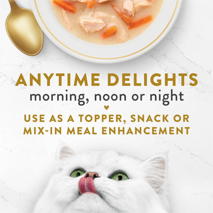 Lickable Wet Cat Food Broth Topper, Creamy Wild Salmon and Whitefish - (Pack of 16) 1.4 oz. Pouches