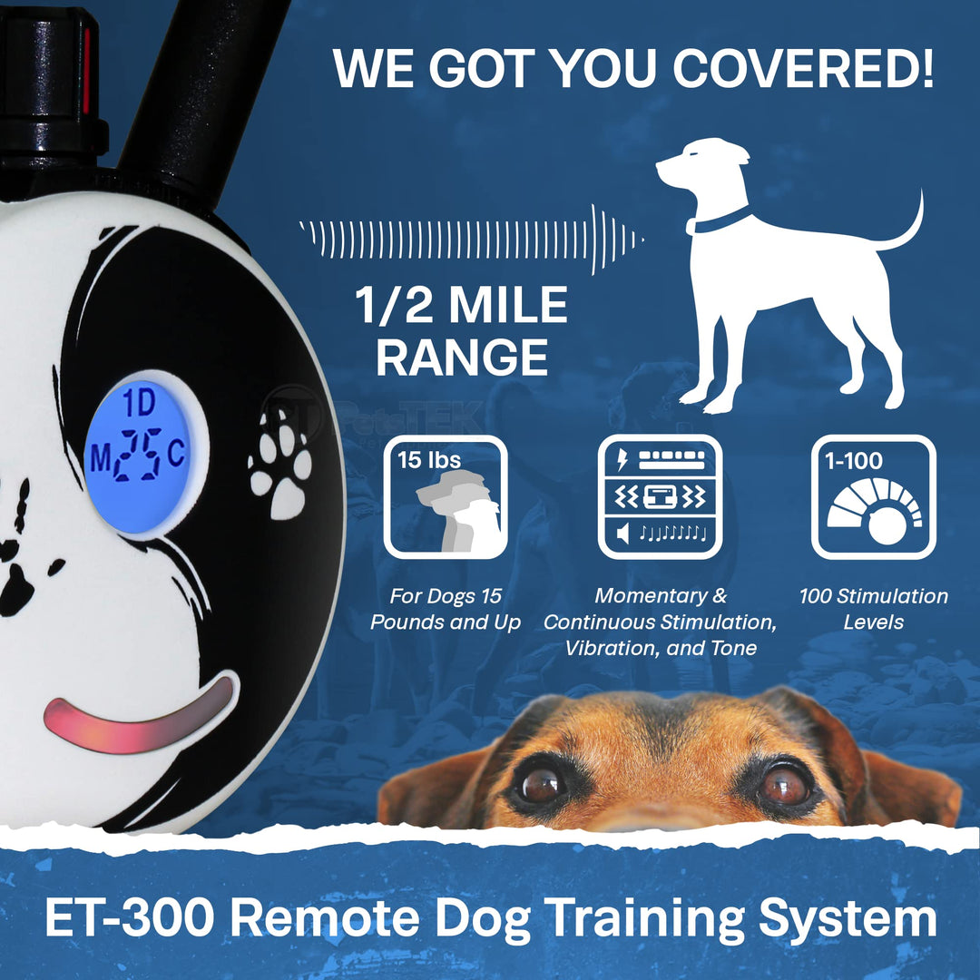 Mini ET-300 Zen - 1/2 Mile Ecollar Dog Training Collar with Remote - Small, Medium, Large Dogs - Static, Vibration & Tone Electric Training Collar for Dogs by E-Collar Technologies