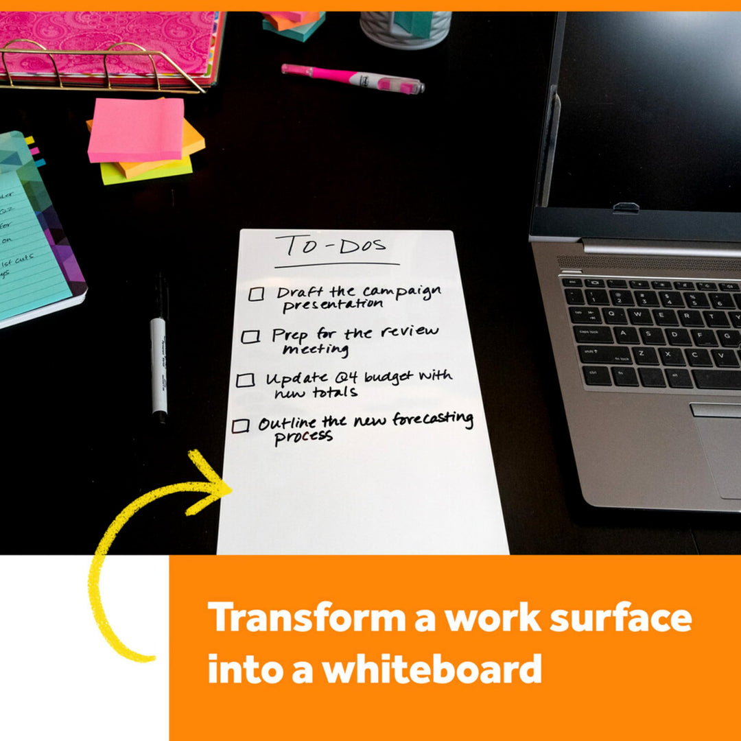 Dry Erase Sheets, 7 in x 11.3 in, Sticks Securely and Removes Cleanly (DEFSHEETS-3PK), White