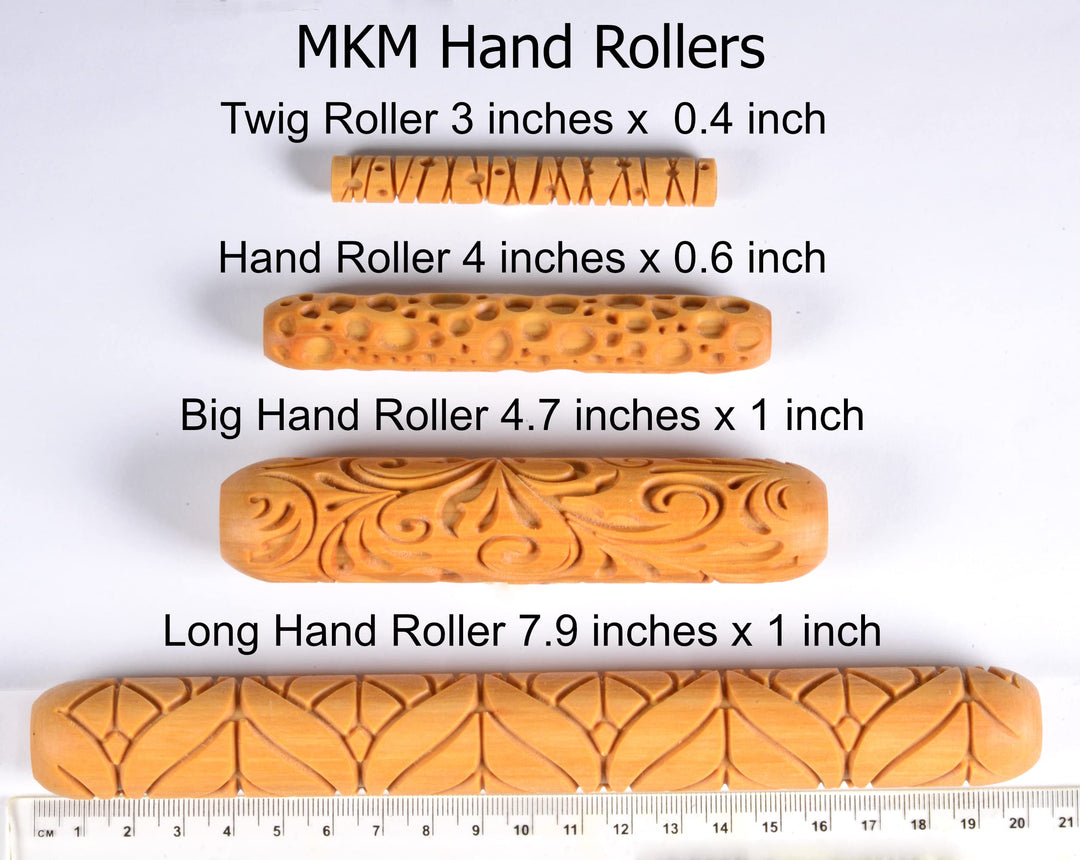 Wood Hand Rollers for Clay (HR-56 Fish Scales)