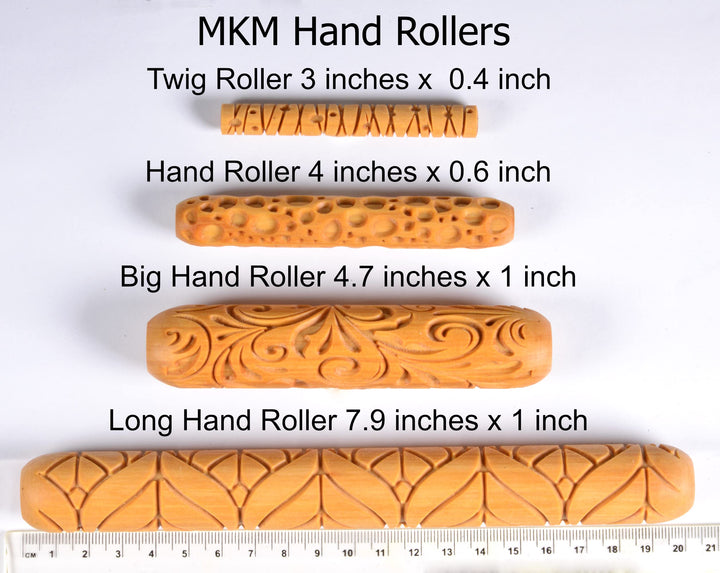 Wood Hand Rollers for Clay (HR-56 Fish Scales)
