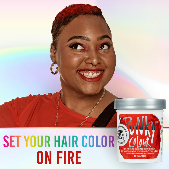 Fire Semi Permanent Conditioning Hair Color, Non-Damaging Hair Dye, Vegan, PPD and Paraben Free, Transforms to Vibrant Hair Color, Easy To Use and Apply Hair Tint, lasts up to 35 washes, 3.5oz