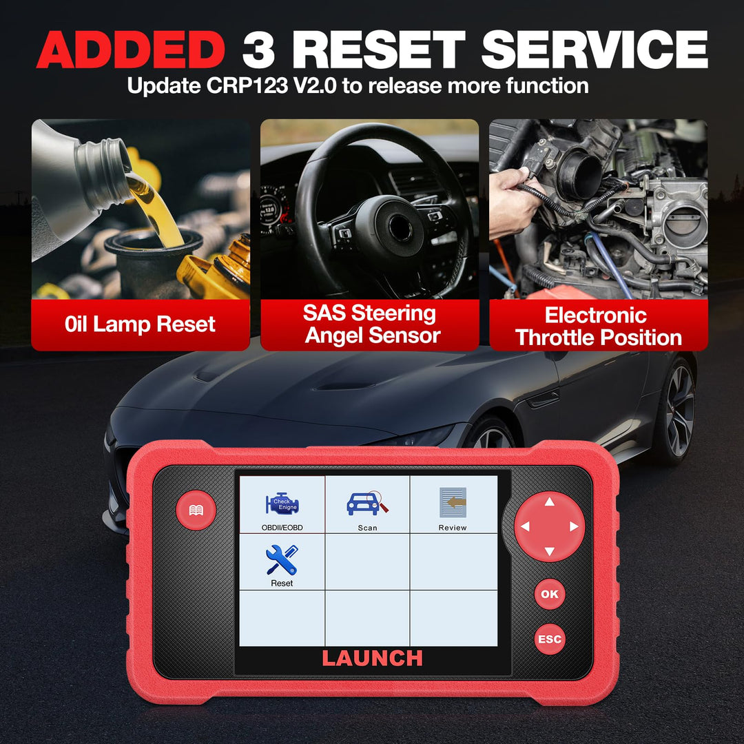 2024 CRP123 Elite V2.0 OBD2 Scanner(Upgrade of CRP123), Oil Reset/SAS Calibrate/Throttle Relearn, 4 Systems 3 Reset Diagnostic Scan Tool, Engine ABS SRS TCM Code Reader, Lifetime Free Update