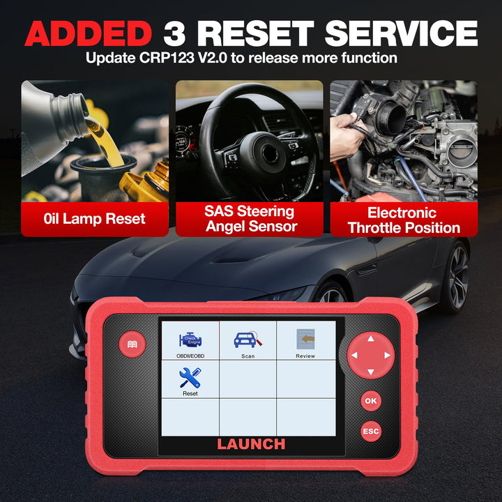 2024 CRP123 Elite V2.0 OBD2 Scanner(Upgrade of CRP123), Oil Reset/SAS Calibrate/Throttle Relearn, 4 Systems 3 Reset Diagnostic Scan Tool, Engine ABS SRS TCM Code Reader, Lifetime Free Update