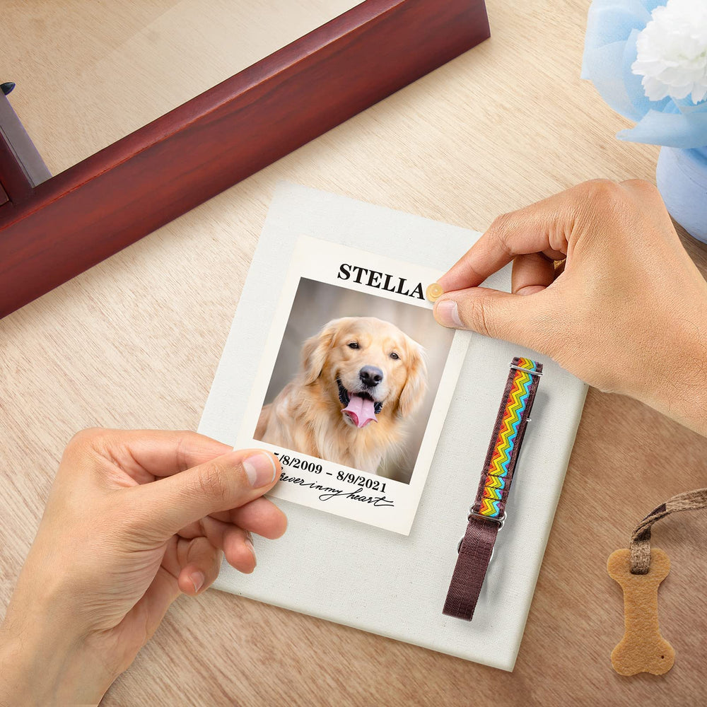 Dog Memorial Gifts - Dog Urns for Ashes Memorial Display Case, Pet Memorial Shadow Box Personalized Keepsake Cremation Urns for Loss of Dog - Letter from Heaven