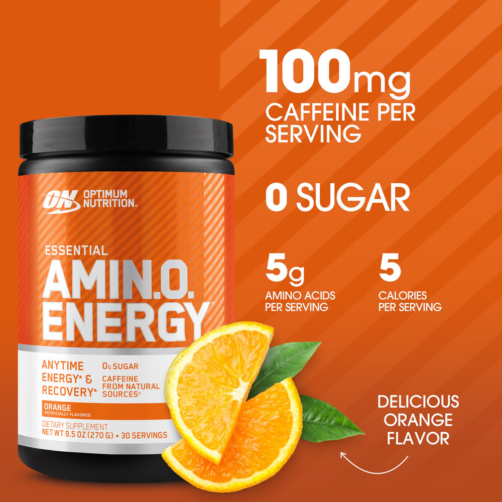 Amino Energy - Pre Workout with Green Tea, BCAA, Amino Acids, Keto Friendly, Green Coffee Extract, Energy Powder - Orange Cooler, 30 Servings (Packaging May Vary)