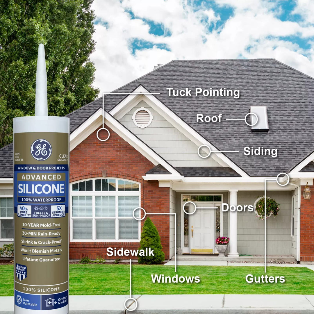 Sealants & Adhesives 5010 Advanced Silicone 2 Window & Door Sealant, 10.1oz, White