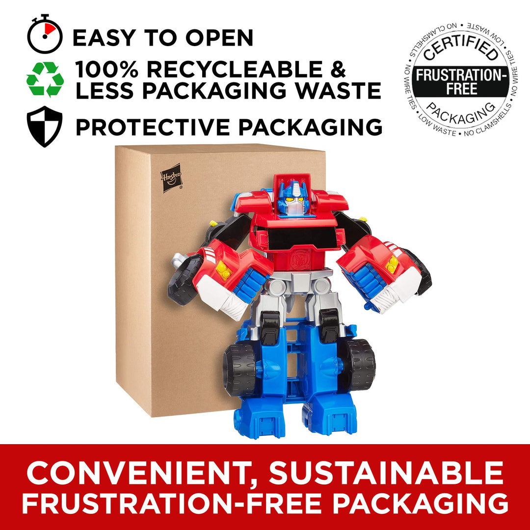 Playskool Heroes Rescue Bots Optimus Prime, 4.5-Inch Action Figure, Kids Converting Robot Toy, Christmas Stocking Stuffers, Ages 3+