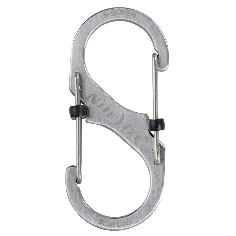 Size-3 S-Biner SlideLock Dual Carabiner, Locking Gates, Stainless Steel