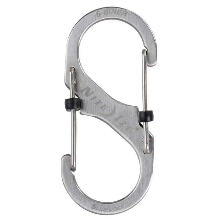 Size-3 S-Biner SlideLock Dual Carabiner, Locking Gates, Stainless Steel