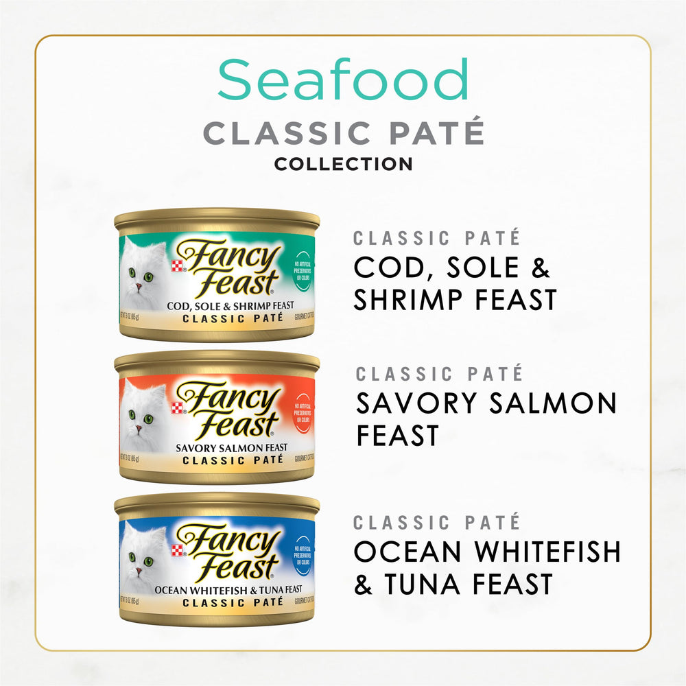 Purina Seafood Classic Pate Collection Grain Free Wet Cat Food Variety Pack - (Pack of 30) 3 oz. Cans