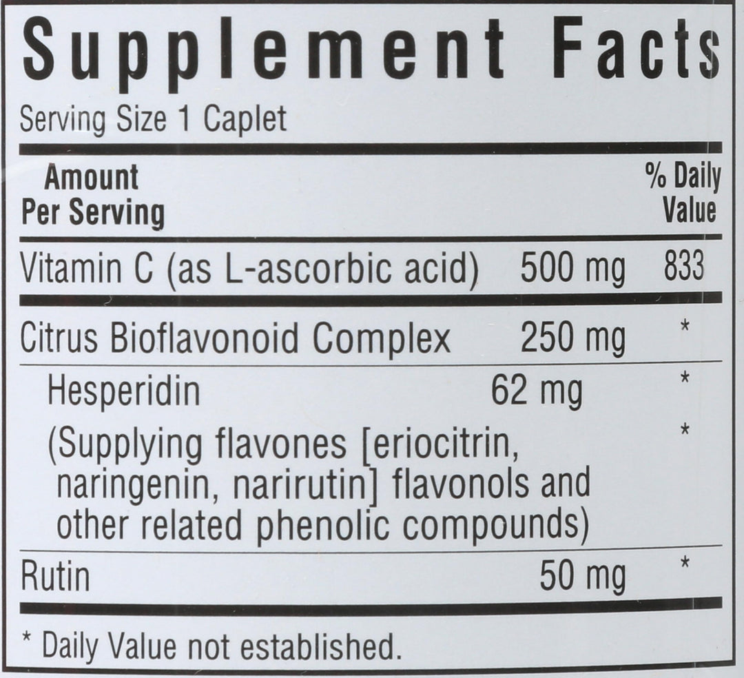 Vitamin C 500 mg Plus Bioflavonoids Caplets, 90 Count (743715005228)