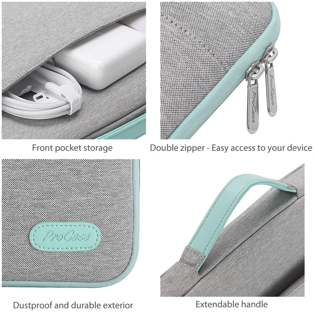 Laptop Sleeve Case, 15 inch Laptop Bag Compatible with MacBook HP Dell Lenovo ASUS Chromebook -Light Grey